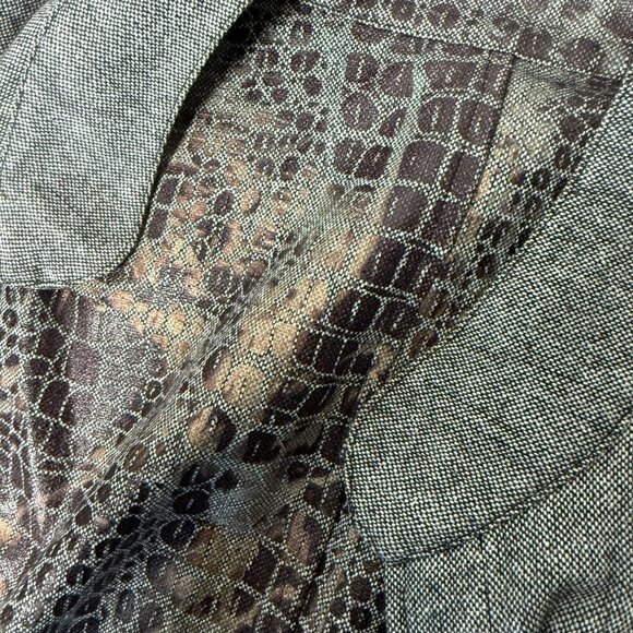 Chicos Reversible Blazer Jacket Size‎ 3 Gray Black, Alligator Print - Picture 11 of 11